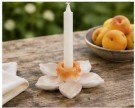 Blomst lysestake - hvit/orange thumbnail