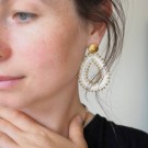 Øredobber med glasskrystaller hvit thumbnail