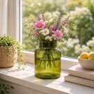 Vase resirkulert glass grønn 20cm thumbnail