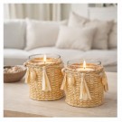 Lysglass med fletting og skjell thumbnail