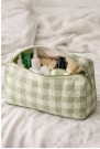 Toalettveske rutete grønn - stor thumbnail