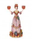 Lysestake dame med frukt - rosa til tre lys thumbnail