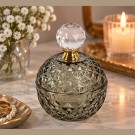 Glasskrukke med diamantkule - grønn thumbnail