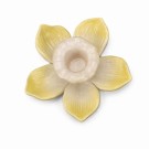 Blomst lysestake - gul/ beige thumbnail