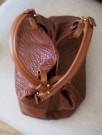 Stor flettet skinnveske cognac thumbnail