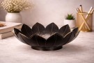 Sort metallskål med messingkant thumbnail