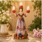 Lysestake dame med frukt - 3 lys thumbnail