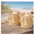 Lysglass med fletting og skjell thumbnail