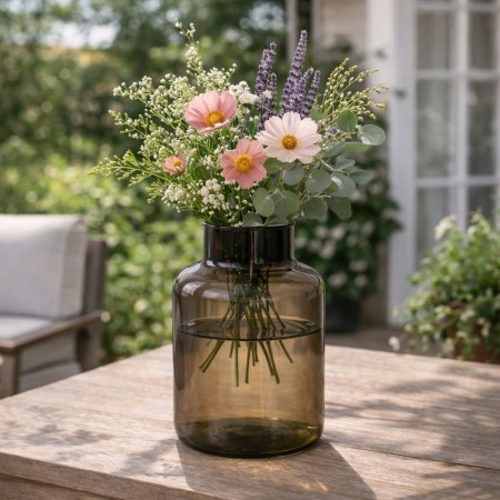 Vase resirkulert glass grå 20cm