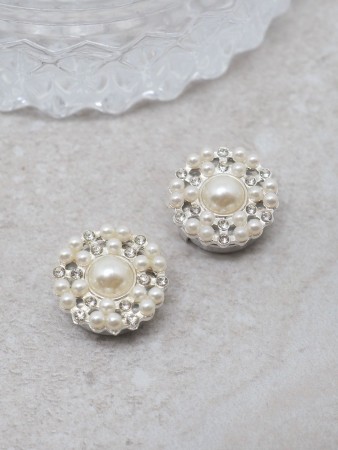 Perlepynt sølvfarget - 2 stk