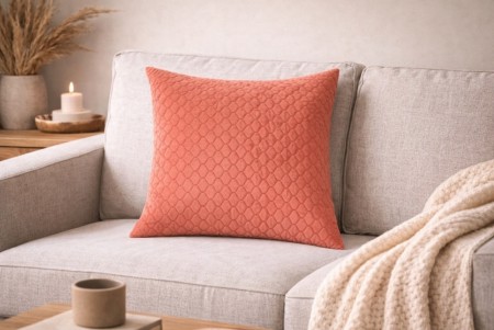 Putetrekk 55 x 55 cm, rosè