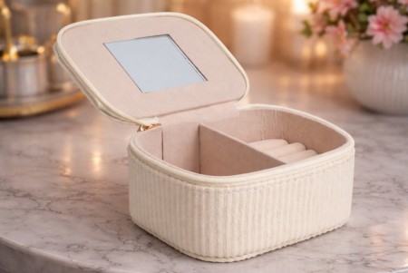 Smykkeskrin offwhite firkantet