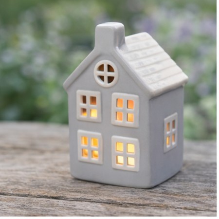 Hus med ledlys - grått