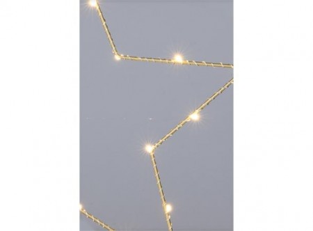 Stjerne i gullmetall med lys 30 cm