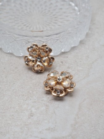 Glassblomst champagne - 2 stk