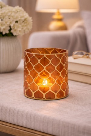 Mosaikk lysglass nougat