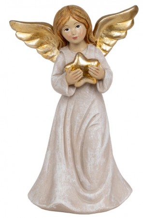 Kremfarget engel med stjerne