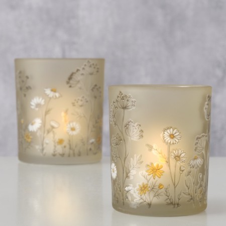 Lysglass blomstereng - sett med 2 stk