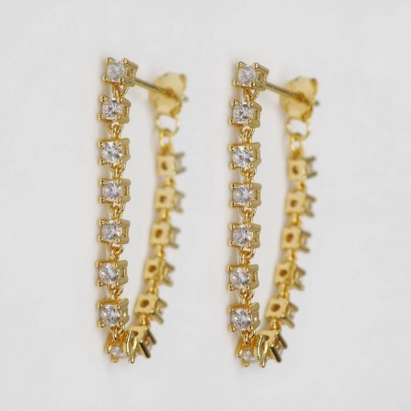 Hengende tennis øredobber 925 forgylt