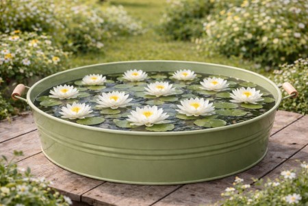 Metallfat - 70 cm - grønt